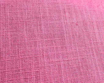 Dusky Pink Washed Pure Linen Fabric Breathable Dress Material 136cm Wide By The Half Metre