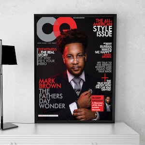 GQ風のカスタムマガジンカバー。スタイルを大切にする男性への誕生日プレゼントに最適。お父様、彼氏、おじいちゃんへのスタイリッシュなパーソナライズカバー。