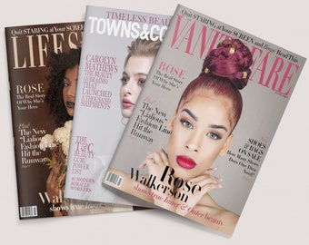 Personalized Elegant Lifestyle Magazine Covers, Custom Stylish Gift for Fashion Lovers, Birthday, Bridal Shower, Home Decor Keepsake