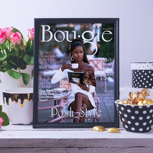 Personalized Bou*gie Fashion Magazine Cover, Fashion Mag Style Glam Gift for Her, Birthday, BFF, Diva Room Decor, Trendsetters, Fashionistas