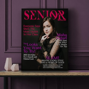 Portada de revista personalizada para estudiantes de último año, póster con foto de graduación personalizado, regalo para graduados de secundaria o universidad, decoración de pared para estudiantes de último año