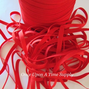 Red 1/4&quot; Skinny Elastic, 1/4&quot; Elastic, Soft Quarter Inch, Lightweight Sewing Supplies, Craft Supply, DIY Headband Elastic, Embellishment