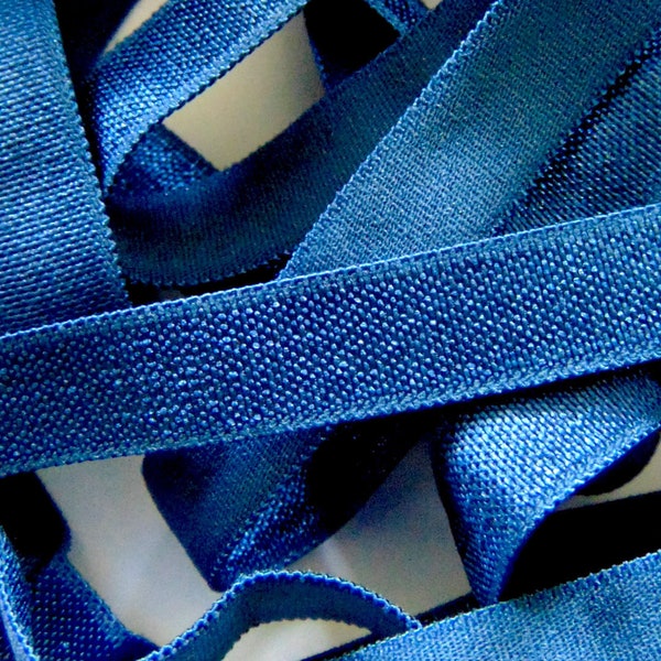 Navy Blue Elastic, 3/8" Soft Elastic, 10mm Sewing Supplies, Craft Supply, DIY Hair Tie Elastic, Solid Color Trim, By The Yard, 10 mm, Bra
