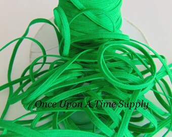 Green Skinny Elastic, 1/8" Soft Lightweight Elastic, Sewing Supplies, Craft Supply, Kids DIY Headband Elastic, Craft Embellishment, Trim