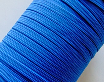 Cobalt Blue Skinny Elastic, 1/4" Braided Elastic, Sewing Supplies, Craft Supply, DIY Headband Elastic, Craft Embellishment, Solid Color Trim