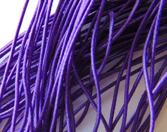 20 Yards Purple Round Elastic, 1mm Round Cord, 3/64" Sewing Supplies, Craft Supply Making Elastic, Solid Color Trim, Rounded Cord, Crafts