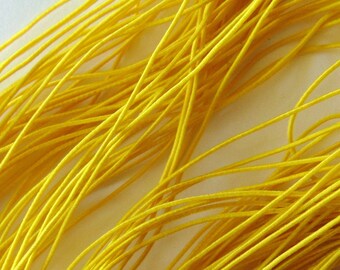 20 Yards Yellow Round Elastic, 1mm Round Cord, 3/64" Sewing Supplies, Craft Supply Elastic, Solid Color Trim, Rounded Cord, Crafts