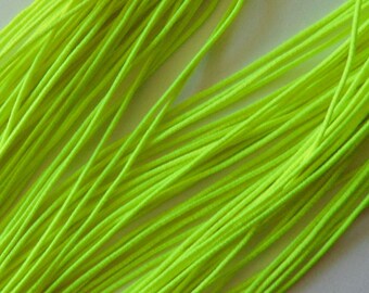 20 Yards Neon Yellow Round Elastic, 1mm Round Cord, 3/64" Sewing Supplies, Craft Supply Elastic, Solid Color Trim, Rounded Cord, Crafts