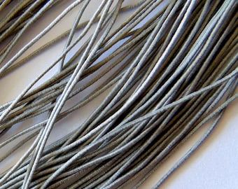 20 Yards Gray Round Elastic, 1mm Round Cord, 3/64" Sewing Supplies, Craft Supply Elastic, Solid Color Trim, Rounded Cord, Crafting, Grey