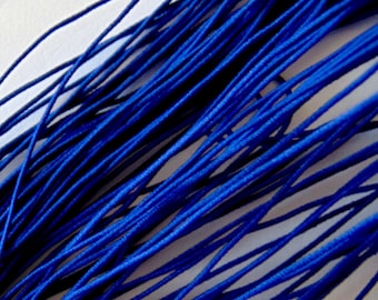 20 Yards Royal Blue Round Elastic, 1mm Round Cord, 3/64" Sewing Supplies, Craft Supply Elastic, Solid Color Trim, Rounded Cord, Crafting
