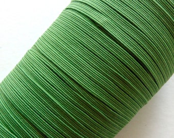 Moss Green Skinny Elastic, 1/4" Braided Elastic, Sewing Supplies, Craft Supply, DIY Headband Elastic, Craft Embellishment, Solid Color Trim