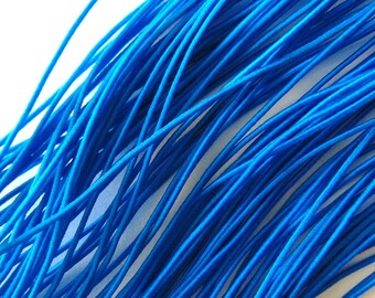 20 Yards Bright Blue Round Elastic, 1mm Round Cord, 3/64" Sewing Supplies, Craft Supply Elastic, Solid Color Trim, Rounded Cord, Crafts