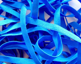 Fashion Elastic Royal Blue Elastic Trim for Headbands Planner Bands Sewing 5 Yards of 1//4 Soft Skinny Elastic