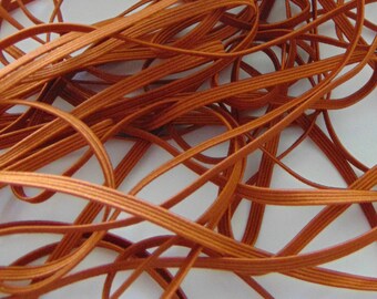 Rust Brown Skinny Elastic, 1/8" Braided Elastic, Sewing Supplies, Craft Supply, DIY Headband Elastic, Craft Embellishment, Solid Color