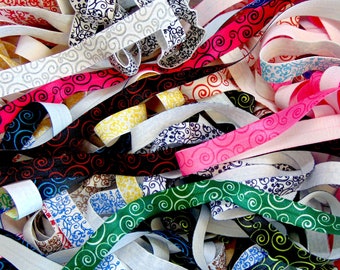 Grab Bag of Swirl Print Fold Over Elastic, 5 10 15 20 50 100 Yards, 5/8 inch FOE, Hair Tie Making, DIY Headbands, Sewing Supplies, Swirled