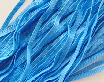 Baby Blue Skinny Elastic, 1/4" Braided Elastic, Sewing Supplies, Craft Supply, DIY Headband Elastic, Craft Embellishment, Solid Color