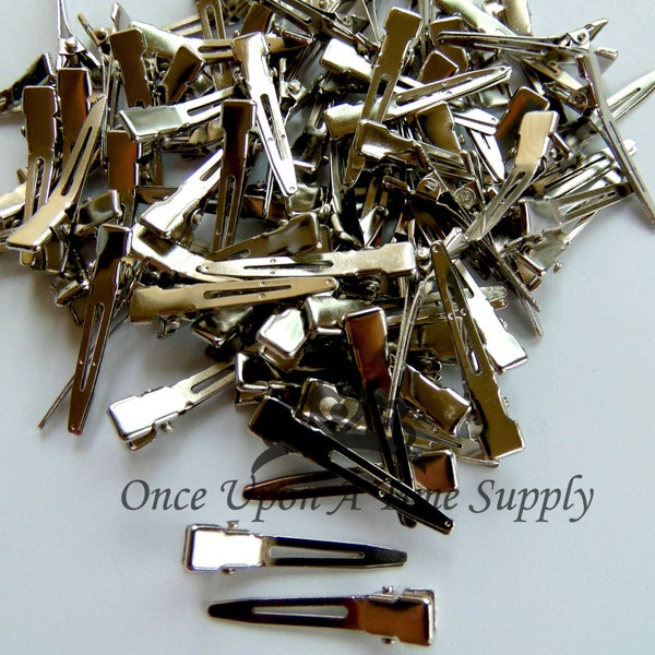 Choice of Amount - Silver Metal Alligator Clips - NO Teeth Size 35mm - DIY Barrette Hair Accessories Supplies - Small Clip Supply