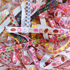 Saco de impressão de rosquinha dobrável sobre elástico, 5 10 15 20 50 100 jardas, inimigo de 5/8 polegadas, confecção de gravata de cabelo, tiaras DIY, suprimentos de costura, artesanato