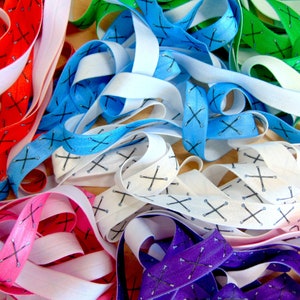 Grab Bag of Baton Twirling Print Fold Over Elastic, 5 10 15 20 50 100 Yards, 5/8 inch FOE, Hair Tie Making, DIY Headbands, Sewing Supplies