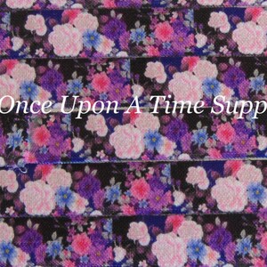 Black Pink Soft Printed Elastics Mustache Print Fold Over Elastic DIY Hair Tie Making Mens Prints Flat Sewing Supplies 58 inch FOE