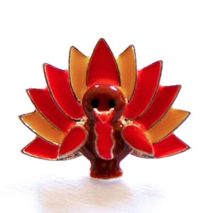 Turkey Charm, Thanksgiving Charms, Metal Enamel Buttons, Fall Buttons, Crafting Supply, Supplies, Craft Embellishment, Autumn Button, Fall