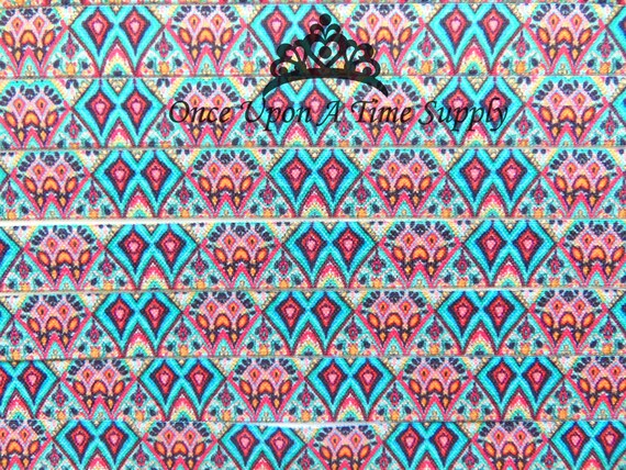 Aztec Print Fold Over Elastic For Hair Ties Up To 5 Yards Of Etsy