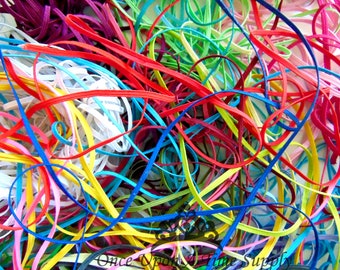 Grab Bag of Skinny Elastic, 5 10 15 20 25 30 50 Yards, 1/8 inch Elastic, 1/8" Braided and Soft Elastic, Sewing Supplies, Craft Supply Cord