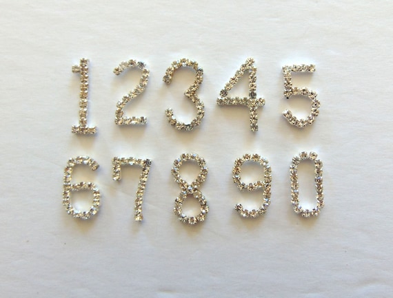 Number Rhinestones, Silver Setting, Crafting Supply, Boutique