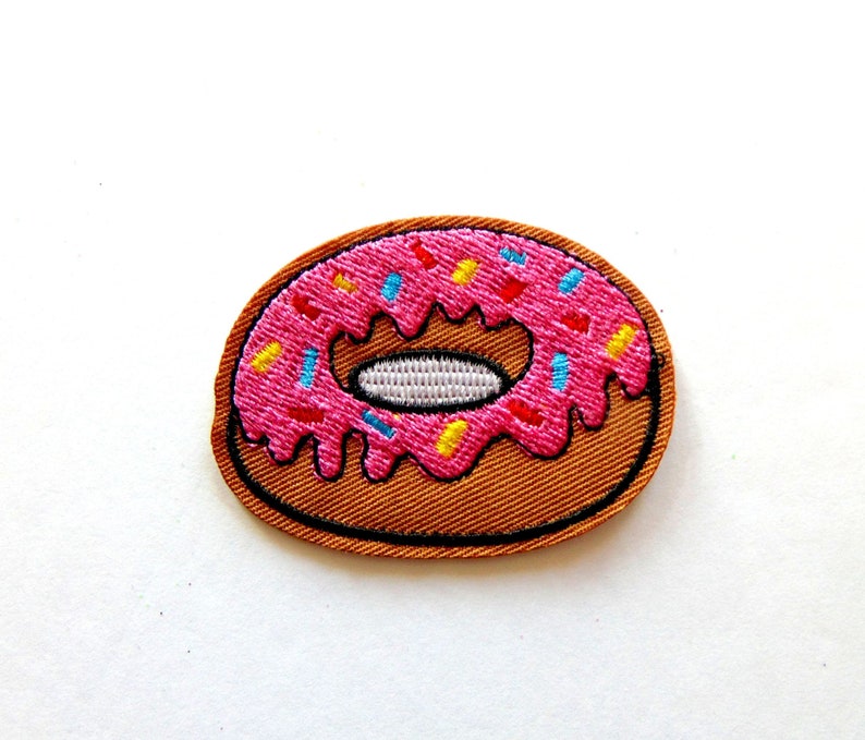 Donut Iron on Patch Sprinkle Donut DIY Clothing Sew on Etsy