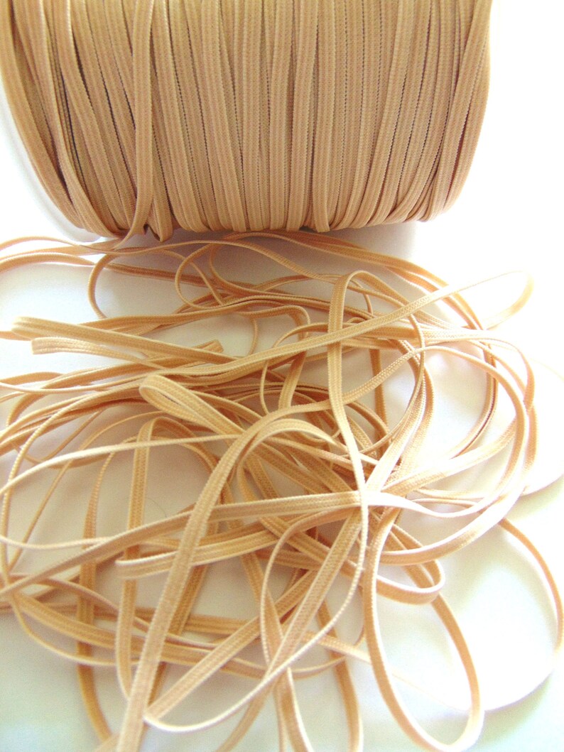 Tan Skinny Elastic 1/8 Soft Lightweight Elastic Sewing Etsy