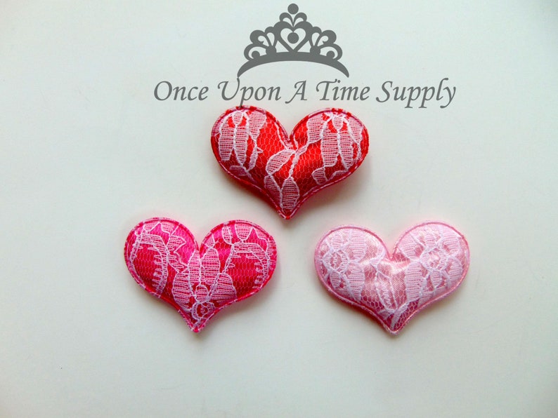 Solid Felt Fabric Choice of Color Size 2 18 White Lacey DIY Headband Hairbow Accessories Scrapbooking Supplies Lace Padded Hearts