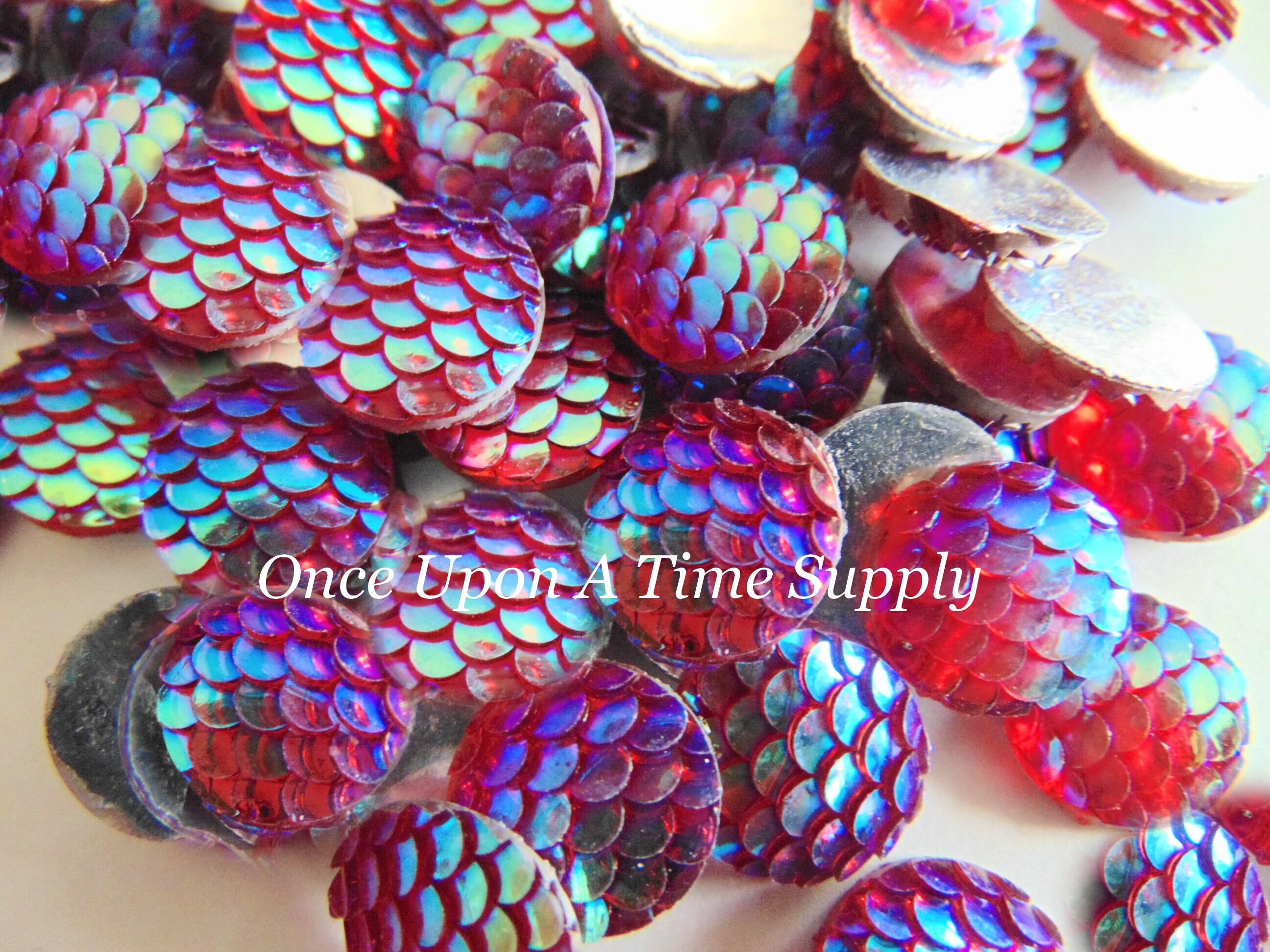 Hot Pink Mermaid Scales Resin 11mm Flatback Boutique Hair Bow - Etsy