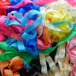 Grab Bag of Picot Lace Elastic, 5 10 15 20 50 100 Yards, 7/8 inch, Hair Tie Making, DIY Headbands, Sewing Supplies, Soft Elastic, Lace Edge image 3