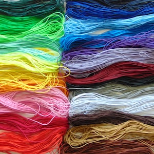 Grab Bag of Skinny Elastic, 5 10 15 20 25 30 50 Yards, 1mm Elastic, 1 mm Round Soft Elastic, Sewing Supplies, Craft Supply Cord, 3/64 Inch