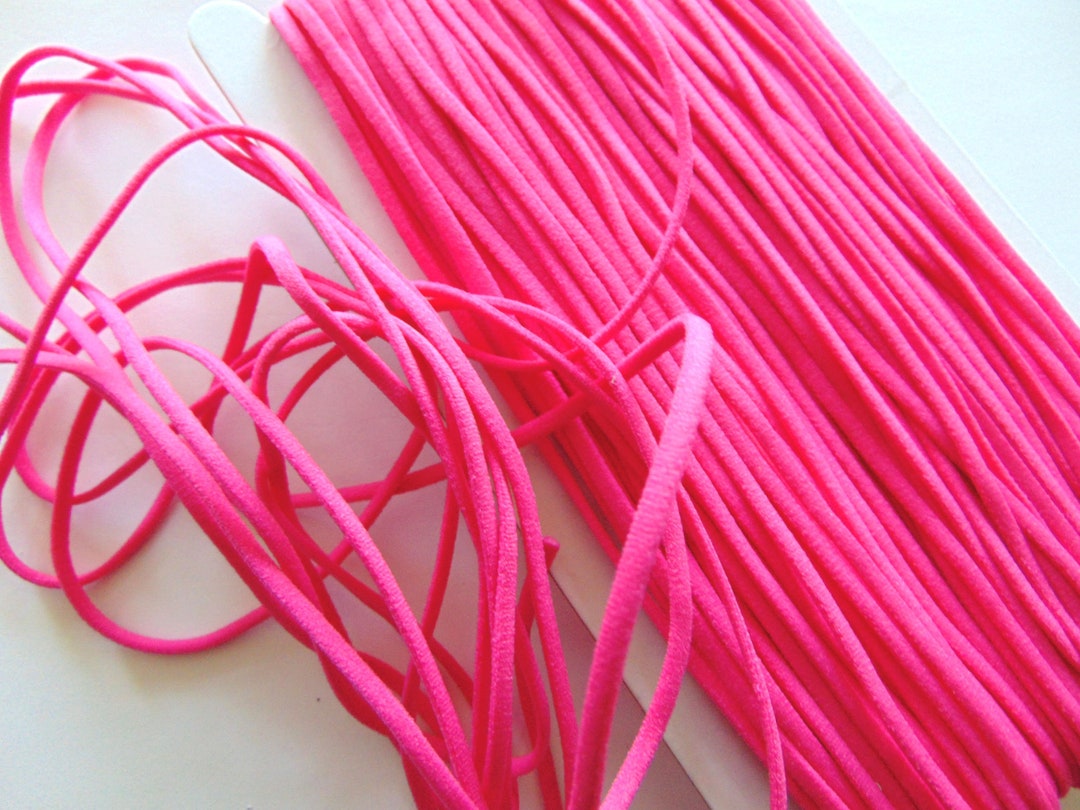 Hot Pink Elastic Cord 1/8 Round Skinny Elastic Kids Etsy