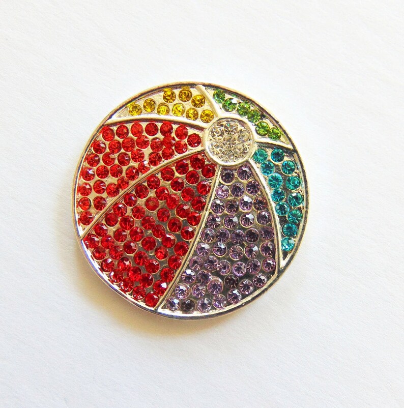 Flat Back Beach Ball Charms Crafting Supply Craft Embellishment Metal Rhinestones Summer Beach Ball Rhinestone Boutique Supplies