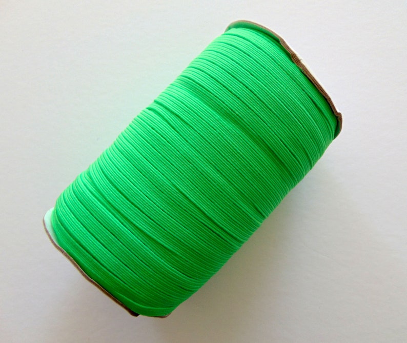 Bright Green Skinny Elastic 1/4 Braided Elastic Sewing Etsy