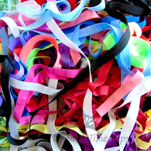 Grab Bag of Solid Color Fold Over Elastic, 5 10 15 20 50 100 Yards of 5/8 inch FOE, 5/8" Soft Elastic, Flat Sewing Supplies, DIY Hair Tie image 2