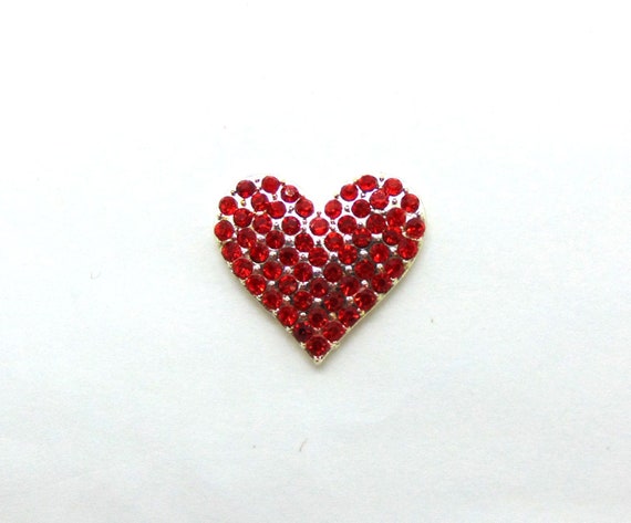 Red Heart Rhinestone, Heart Charm, Valentines Day, Metal Rhinestone, Flat  Back, Craft Supply, Crafting Embellishment Cabochon, Pink Heart 