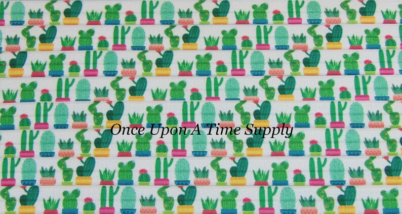 Cactus Print Fold Over Elastic For Hair Ties Up To 5 Yards Etsy