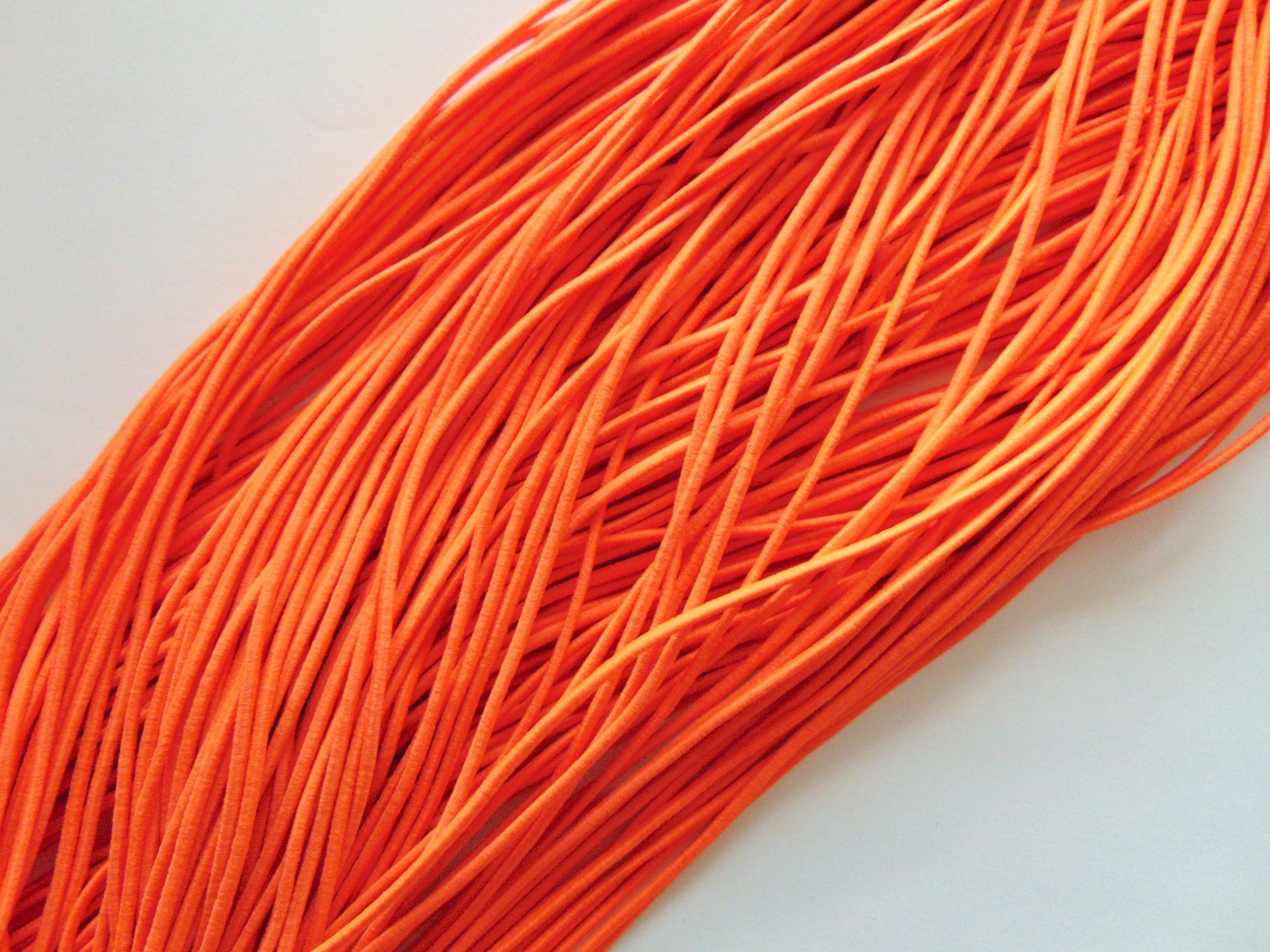 Orange 2mm Round Elastic Cord (45m)