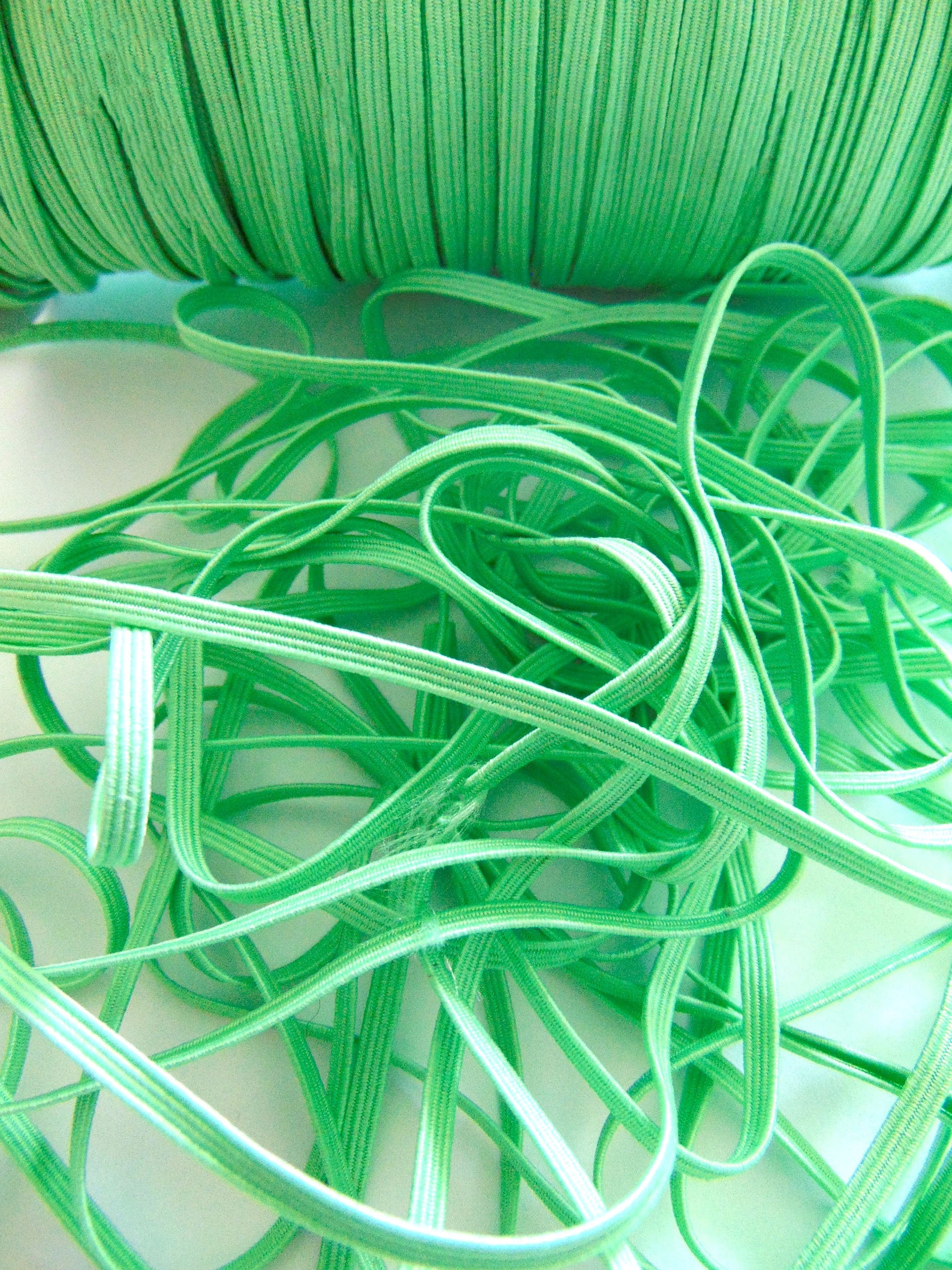 Green Skinny Elastic 1/8 Braided Elastic Sewing Etsy