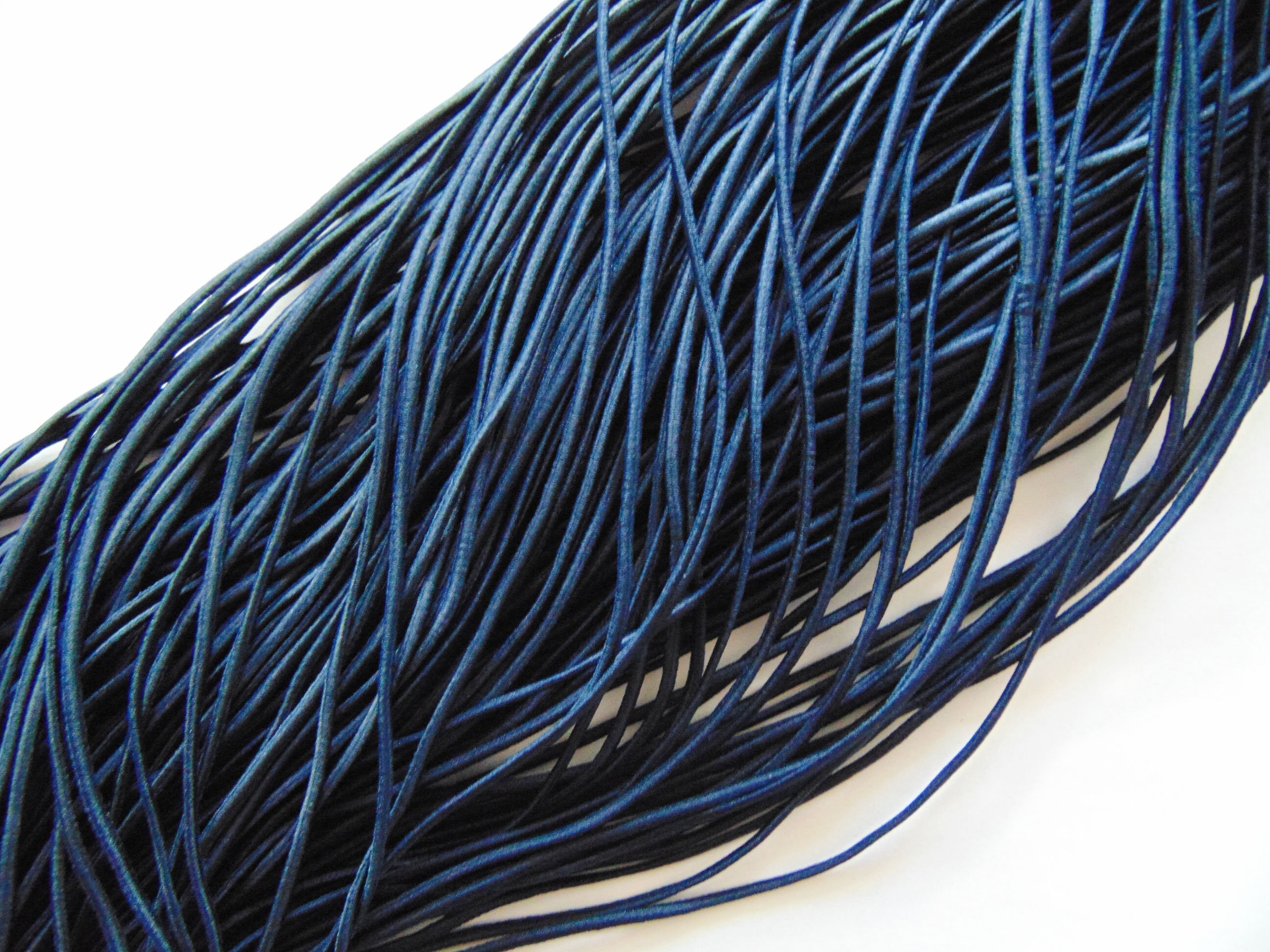 Navy Blue Skinny Elastic 2mm Rounded 