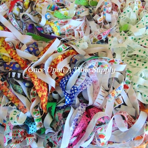 Grab Bag of Printed Fold Over Elastic, 5 10 15 20 50 100 Yards, 5/8 inch FOE, Hair Tie Making, DIY Headbands, Sewing Supplies, Soft Elastic