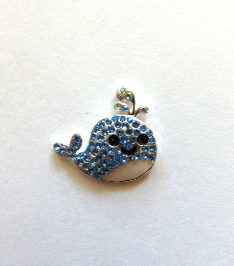 Fish Silver Setting Summer Metal Rhinestones Boutique Supplies Blue Whale Rhinestone Flat Back Crafting Supply Craft Embellishment