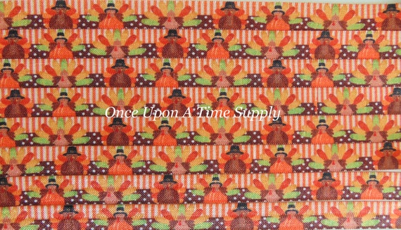 Gobble foe Thanksgiving elastic Thanksgiving hair tie turkey foe zig zag foe-5//8