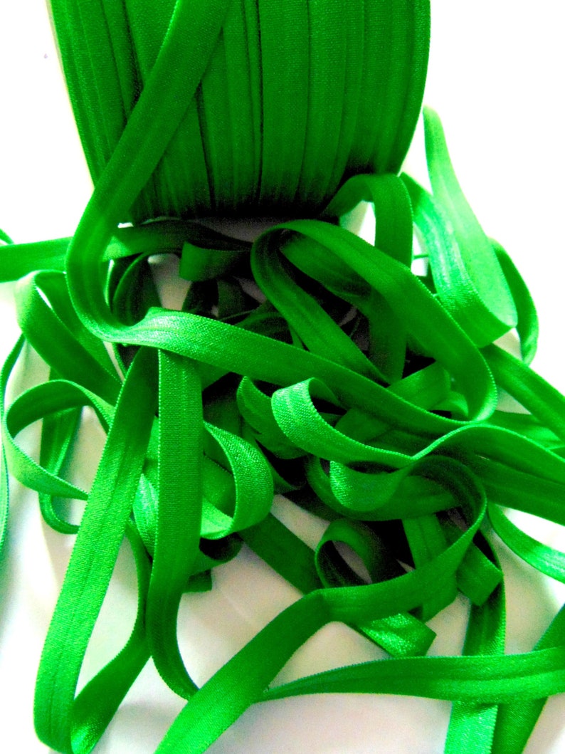 3 yards apple green 5/8" fold over elastic FOE DIY baby headbands & hair ties 3 yards apple green 5/8" fold over elastic FOE DIY baby headbands & hair ties