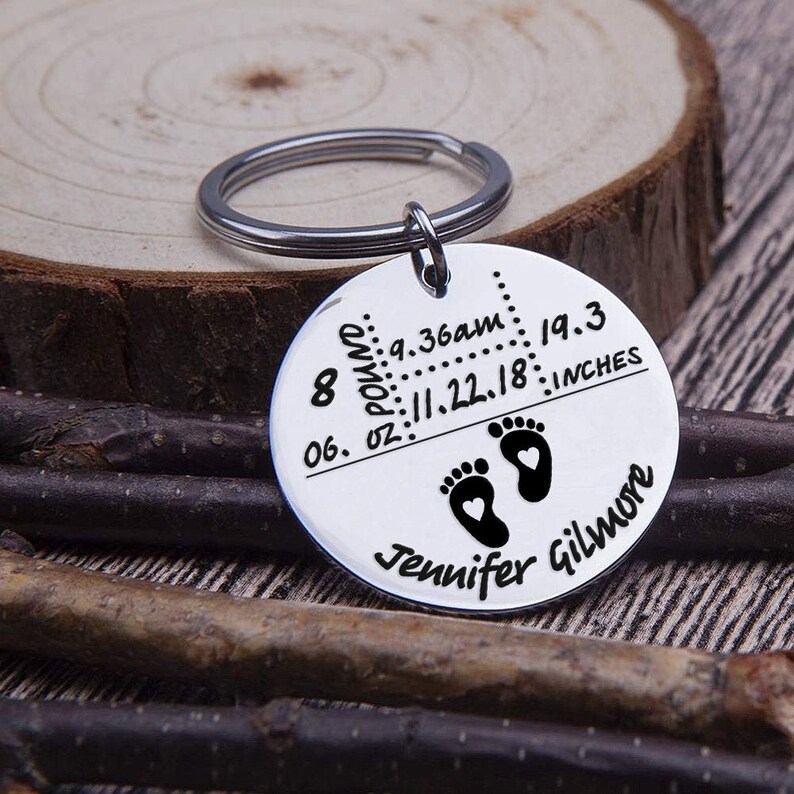 Personalized Newborn Baby Key Chain New Baby Keychain New Etsy
