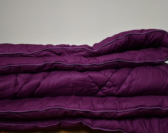 Blooms 100 percent Cotton Coverless Duvet - Purple, Single size