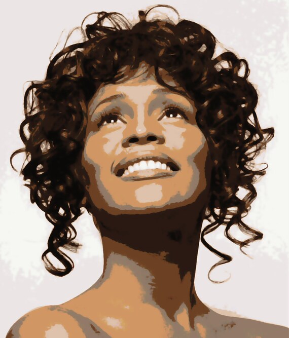 Lovely Whitney Houston Pop Art Paint By Number Kit Etsy